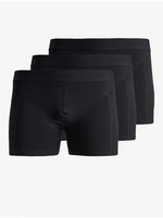 3PACK pánské boxerky Jack and Jones černé