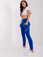 Cobalt blue sweatpants with pockets