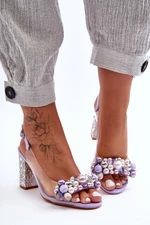 Transparent Stylish Wedge Sandals - Purple SBarski