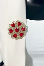 Brooch Flower XZ459-193 red