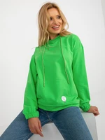 Green kangaroo sweatshirt with patch