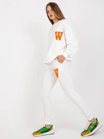 White tracksuit with hoodless sweatshirt