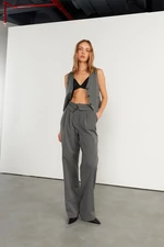 VATKALI Reverse Belt Trousers Gray