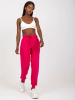 Basic fuchsia sweatpants with high waist