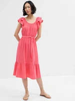 GAP Muslin midi dress with frills - Women