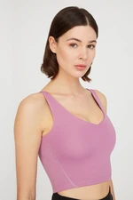 LOS OJOS Lavender V-Neck Lightly Support, Covered Sports Bra Vneck