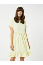 Koton Short Dress Robe Short Sleeve Ruffles