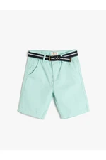 Koton Basic Bermuda Shorts With Belt Detail Pockets Cotton Cotton with Adjustable Elastic Waist.