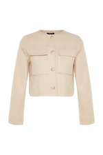 Trendyol Mink Gold Button Detailed Stamped Jacket Coat