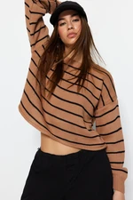 Trendyol Camel Crop Knitwear Sweater