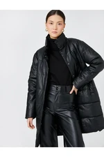 Koton Inflatable Coat Leather Look