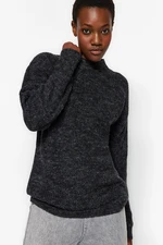 Trendyol Gray Soft Textured Crewneck Knitwear Sweater