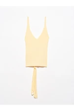 Dilvin 1055 Strap Tied Waist Knitwear Singlet-yellow