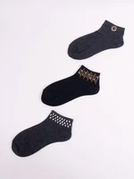Yoclub Woman's Women'S Socks With Crystals 3-Pack SKS-0001K-000B