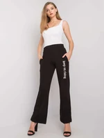 Black simple sweatpants with inscription