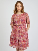 Orsay Red-Pink Ladies Patterned Dress - Women