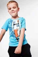 Boys' T-shirt with blue application