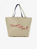 Modro-béžový dámsky vzorovaný shopper KARL LAGERFELD Disney