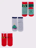 Yoclub Kids's Children's Christmas Terry 3Pack Socks SKF-X001U-AA0D-0001