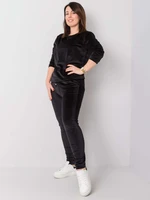 Black velour plus size set