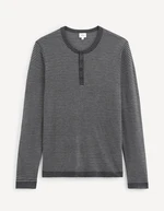 Dark grey men's striped sweater Celio Bestripe