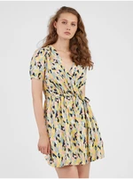 Light yellow lady patterned dress VILA Jackie - Women