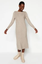 Trendyol Mink Maxi Sweater Premium Yarn/Special Yarn Dress