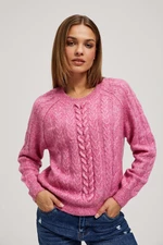 Sweater with decorative fabric