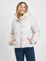 Women's cream quilted winter jacket GAP