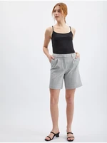 Orsay Light Grey Ladies Checkered Shorts - Women