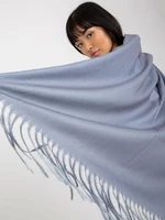 Lady's gray smooth scarf with viscose