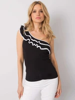 OCH BELLA Black top with asymmetrical neckline