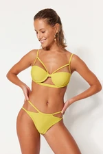 Trendyol Oil Green Piping Normal Leg Bikini Bottom