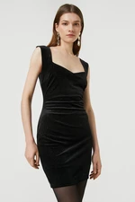 Koton Velvet Mini Evening Dress Sweetheart Collar Sleeveless