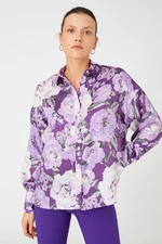 Koton Women's Purple Pattern Shirt