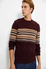 Koton Men's Claret Red Sweater