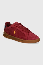 Semišové sneakers boty Polo Ralph Lauren Hrt Crt II vínová barva, 809940313003