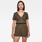 G-STAR Overal - Mix jumpsuit wmn ss hnedý