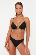 Trendyol Black Underwired Bikini Top s doplnkami