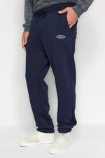 Trendyol Navy Blue Oversize/Wide Cut Sweatpants with Phone Pocket and Label