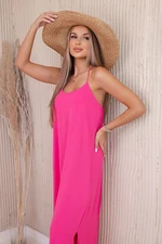 Long pink dress with straps