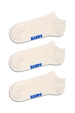 Ponožky Happy Socks Solid Low 3-pack bílá barva