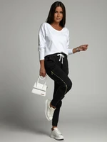 Set of women's cargo trousers and white and black blouse