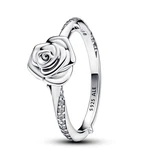 Pandora Pôvabný strieborný prsteň Rozkvitnutá ruža Moments 193215C01 54 mm