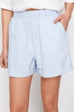 Trendyol Light Blue Elastic Waist Chambre Denim Shorts