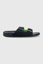 Semišové pantofle Tommy Hilfiger HILFIGER NUBUCK BUCKLES SANDAL pánské, tmavomodrá barva, FM0FM04459