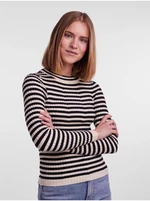 Cream-Black Women's Striped Sweater Pieces Crista