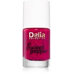 Delia Cosmetics Sweet Pepper Black Particles lak na nechty odtieň 05 Raspberry 11 ml