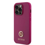 Zadní kryt Guess PU 4G Strass Metal Logo pro Apple iPhone 15 Pro, růžová