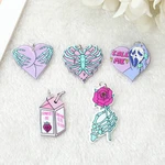 10Pcs Pastel Goth Ghost Charms Spooky Creative Acrylic Heart Skeleton Rose Butt Pendant For Earring Necklace Diy Making